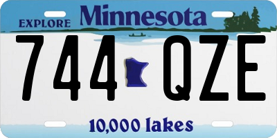 MN license plate 744QZE