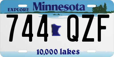 MN license plate 744QZF