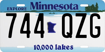 MN license plate 744QZG