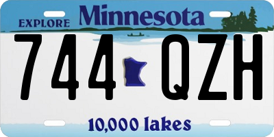 MN license plate 744QZH
