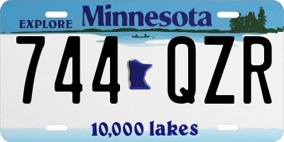 MN license plate 744QZR