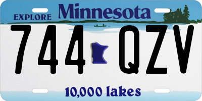 MN license plate 744QZV