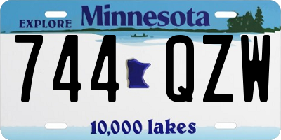 MN license plate 744QZW