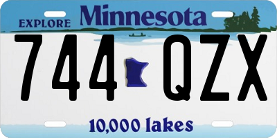 MN license plate 744QZX