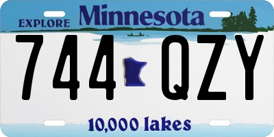 MN license plate 744QZY
