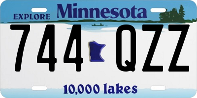 MN license plate 744QZZ