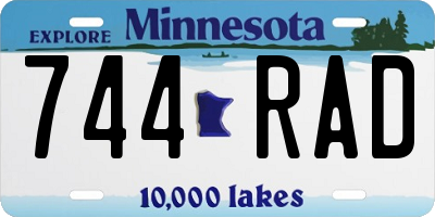 MN license plate 744RAD