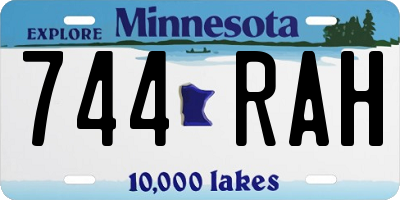 MN license plate 744RAH