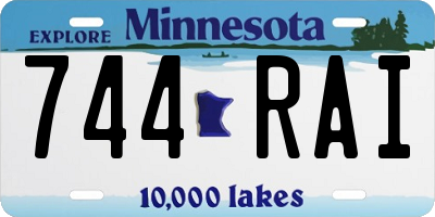 MN license plate 744RAI