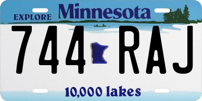 MN license plate 744RAJ