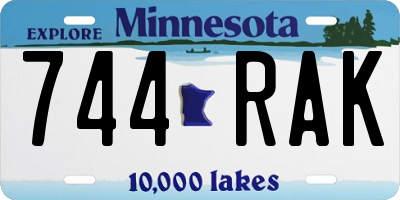 MN license plate 744RAK
