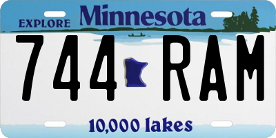MN license plate 744RAM