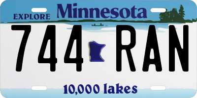MN license plate 744RAN