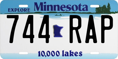 MN license plate 744RAP