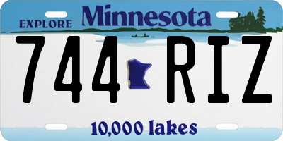 MN license plate 744RIZ