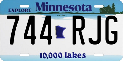 MN license plate 744RJG
