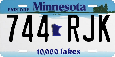 MN license plate 744RJK