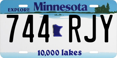 MN license plate 744RJY