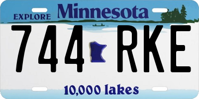 MN license plate 744RKE