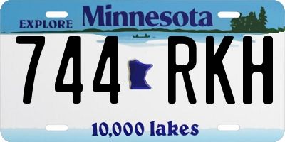 MN license plate 744RKH