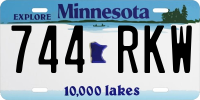 MN license plate 744RKW