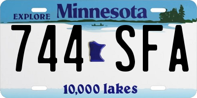 MN license plate 744SFA