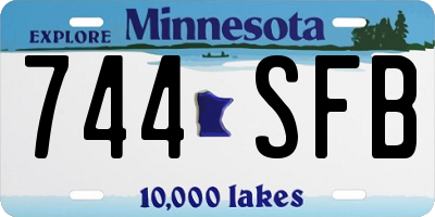 MN license plate 744SFB