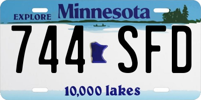 MN license plate 744SFD