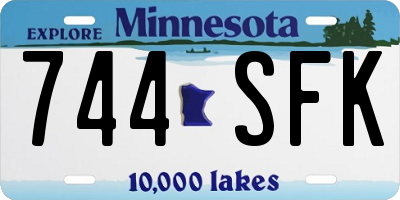 MN license plate 744SFK
