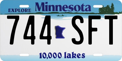 MN license plate 744SFT