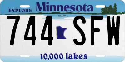 MN license plate 744SFW
