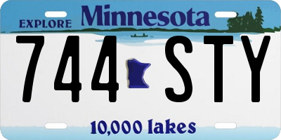 MN license plate 744STY