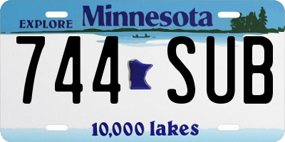 MN license plate 744SUB