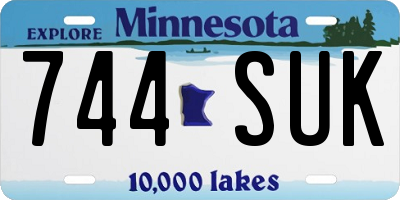 MN license plate 744SUK