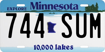 MN license plate 744SUM