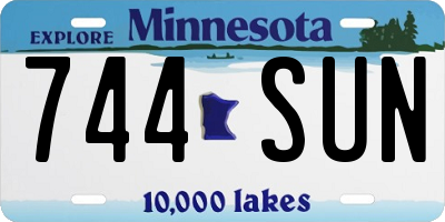 MN license plate 744SUN