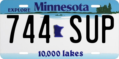 MN license plate 744SUP