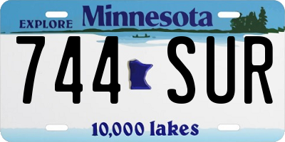 MN license plate 744SUR