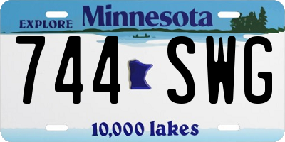 MN license plate 744SWG