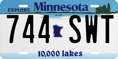 MN license plate 744SWT