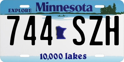 MN license plate 744SZH