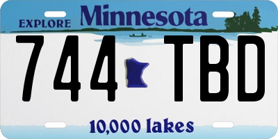 MN license plate 744TBD