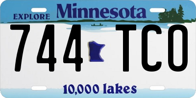 MN license plate 744TCO