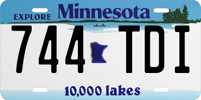 MN license plate 744TDI