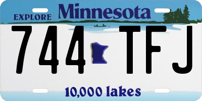 MN license plate 744TFJ