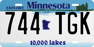 MN license plate 744TGK