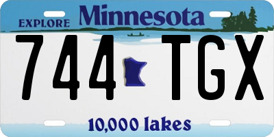 MN license plate 744TGX
