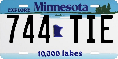 MN license plate 744TIE