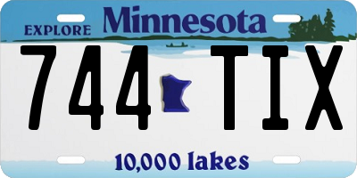 MN license plate 744TIX
