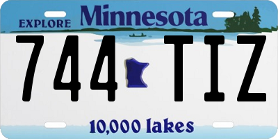 MN license plate 744TIZ